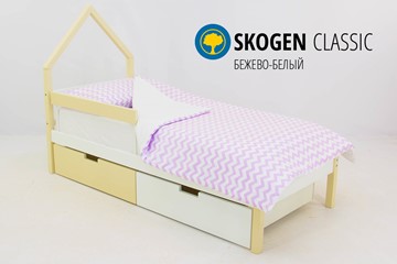 Кровать-домик детская мини Skogen бежево-белый в Элисте