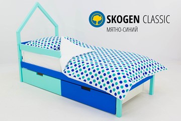 Детская кровать-домик мини Skogen мятно-синий в Элисте