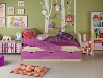 Кровать в детскую Дельфин, Фиолетовый глянец 80х160 в Элисте