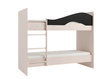 Детская  двухъярусная кровать Мая с 2 ящиками на щитах, корпус Млечный дуб, фасад Венге в Элисте - предосмотр 3
