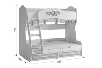 Двухэтажная детская кровать Алиса (1974х1404х1765) в Элисте - предосмотр 4
