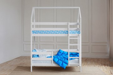 Двухъярусная кровать Домик, цвет белый в Элисте