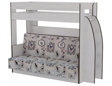 Двухъярусная кровать Омега-17 с диваном (Ясень анкор) в Элисте