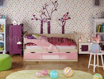 Кровать в детскую Миф Дельфин-1, Розовый глянец 80х160 в Элисте