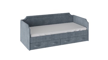 Кровать подростковая Кантри Тип 1, ТД-308.12.02 (Замша синяя) в Элисте