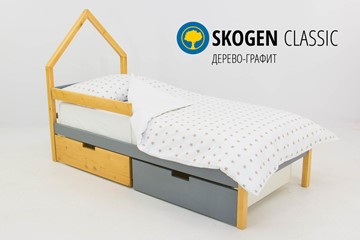 Детская кровать-домик мини Skogen дерево-графит в Элисте