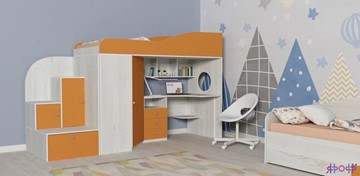Детская кровать-шкаф Кадет-1, корпус Винтерберг, фасад Оранжевый в Элисте