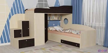 Детская кровать-шкаф Кадет-2, корпус Дуб, фасад Венге в Элисте