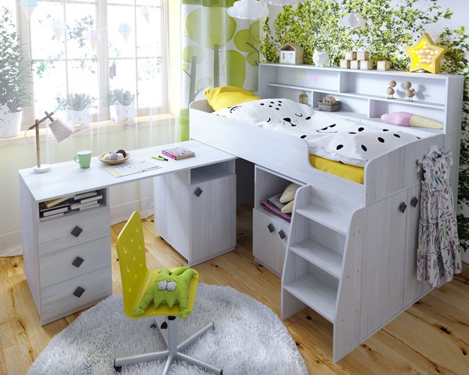 Кровать-чердак детская Малыш-5, цвет Винтерберг в Элисте - изображение 7