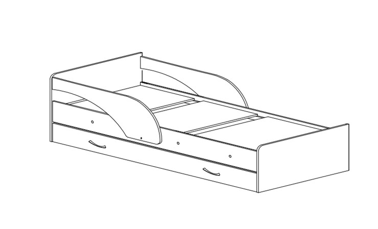 Кровать с бортиками Максимка, цвет Млечный дуб в Элисте - изображение 1