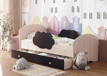 Детская кровать Тучка с ящиком, корпус Дуб млечный, фасад Венге в Элисте
