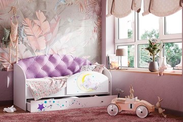 Односпальная детская кровать Звездочка с бортиком, Фиолетовый в Элисте