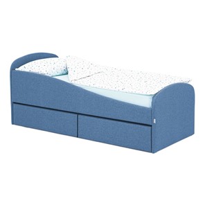 1-спальная детская кровать с ящиками Letmo 190х80 джинс (рогожка) в Элисте