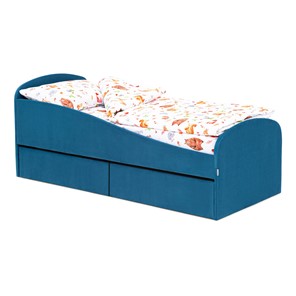1-спальная детская кровать с ящиками Letmo 190х80 морской (велюр) в Элисте