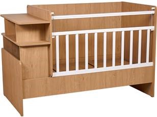 Кроватка-трансформер детская POLINI Polini kids Ameli 1150, белый-натуральный, серия Ameli в Элисте
