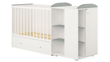 Детская кровать-трансформер с комодом POLINI Kids Ameli 800 Белый / Серый, серия AMELI в Элисте