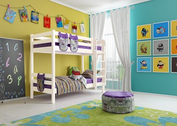 Двухэтажная детская кровать Соня, Вариант 9 Белый в Элисте