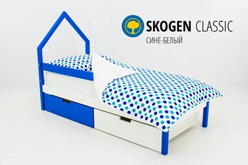 Кровать-домик детская мини Skogen сине-белый в Элисте