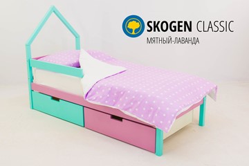 Кровать-домик в детскую мини Skogen мятный-лаванда в Элисте