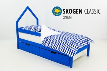 Детская кровать-домик мини Skogen синия в Элисте