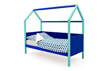 Кровать-домик в детскую Svogen, мятный-синий мягкая в Элисте