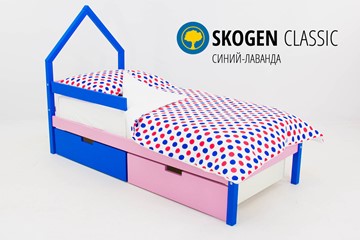 Кровать-домик детская мини Skogen синий-лаванда в Элисте
