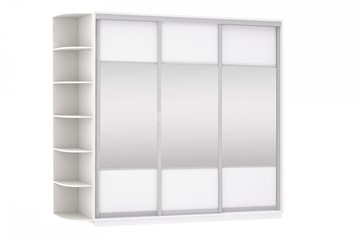 Шкаф 3-дверный Экспресс (Комби), со стеллажом 2700х600х2400, белый снег в Элисте
