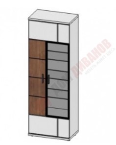 Шкаф витрина со стеклом левая Корано, Бм.Кор-01, белый экспо/ольха текстурная в Элисте