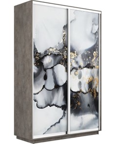 Шкаф 2-дверный Экспресс 1600x600x2200, Абстракция серая/бетон в Элисте