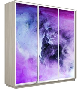 Шкаф 3-х створчатый Экспресс 2400х450х2200, Фиолетовый дым/шимо светлый в Элисте