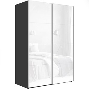 Шкаф 2-дверный Эста (Стекло белое/Стекло белое) 1600x660x2400, серый диамант в Элисте