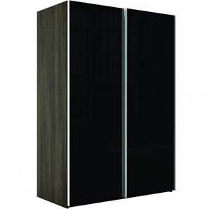 Шкаф 2-х дверный Эста (Стекло черное/Стекло черное) 2000x660x2200, венге мали в Элисте
