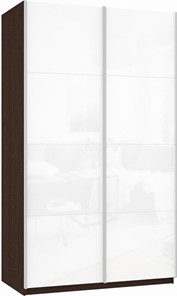 Шкаф Прайм (Белое стекло/Белое стекло) 1600x570x2300, венге в Элисте