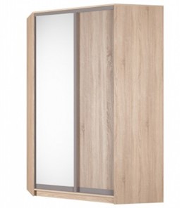 Угловой шкаф Аларти (YA-230х1400(602) (4) Вар. 1; двери D5+D6), с зеркалом в Элисте