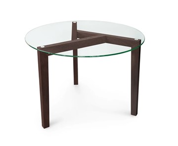Круглый столик КРОНИД Оникс-7, Венге/Прозрачное стекло в Элисте