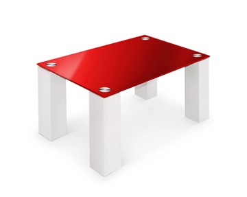 Стеклянный столик Колизей-8, белый/красное стекло в Элисте