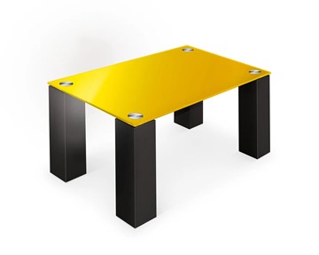 Стеклянный столик в зал Колизей-8, черный/желтое стекло в Элисте