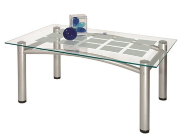 Стеклянный стол Роберт-3М (Металлик) в Элисте