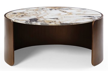 Стол круглый журнальный CT3095CL (D90) белая керамика /бронзовый в Элисте