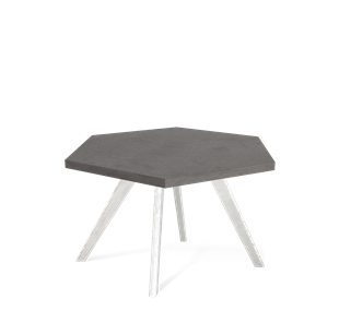 Столик круглый SHT-S39 / SHT-ТT20 70 ЛДСП (бетон чикаго темно-серый/белый/патина серебро) в Элисте