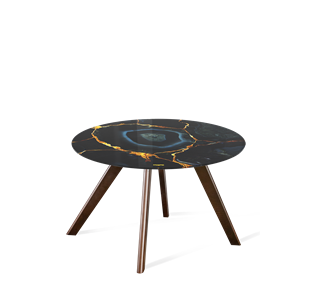 Круглый столик SHT-S39 / SHT-TT32 60 стекло/МДФ (титановый кварц/венге) в Элисте