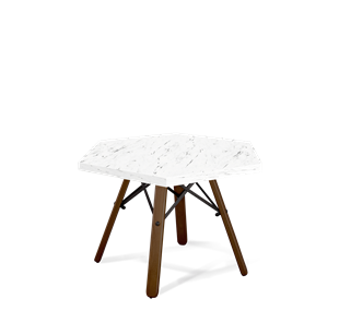 Шестигранный столик SHT-S70 / SHT-ТT20 60 ЛДСП (мрамор каррара белый/темный орех/черный муар) в Элисте