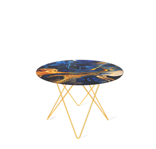 Круглый столик SHT-TU37 / SHT-TT32 60 стекло/МДФ (синий сапфир/золото) в Элисте
