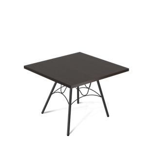 Квадратный столик SHT-S100 / SHT-TT 60/60 ЛДСП (венге луизиана/черный муар) в Элисте