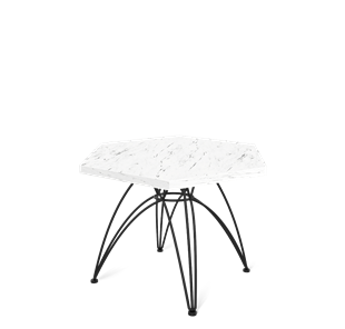 Шестигранный столик SHT-S112 / SHT-ТT20 60 ЛДСП (мрамор каррара белый/черный муар) в Элисте