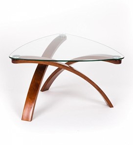 Стеклянный столик Гурон-3 с каркасом цвета Вишня в Элисте