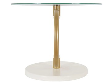 Стеклянный столик в гостиную Дуэт 13Н (золото-слоновая кость-прозрачное) в Элисте