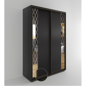 Шкаф 2-х дверный Акцент-Вера 2-КР (Эко кожа Версаль, ромбы) 2303х1200х600, Венге в Элисте