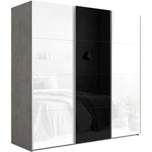Шкаф Эста, 8 белых/4 черных стекол, 2700x660x2200, бетон в Элисте