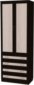 Распашной шкаф 103 со штангой, цвет Венге в Элисте - предосмотр